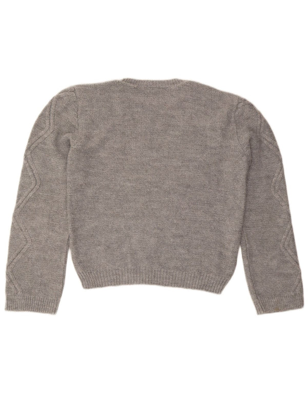 Lipsy Damen-Pullover mit Rundhalsausschnitt, UK 12, Mittelgrau, Acryl