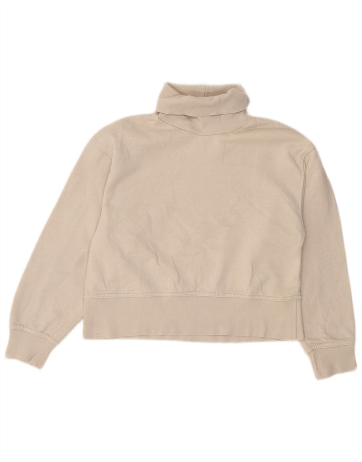 Zara Damen Crop Sweatshirt Pullover UK 10 Small Weiß