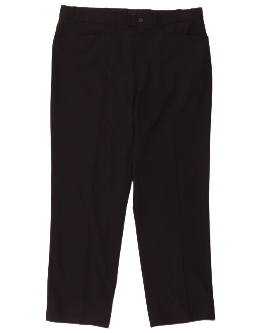 Marks & Spencer Mens Straight Casual Trousers W36 L29 Black Polyester