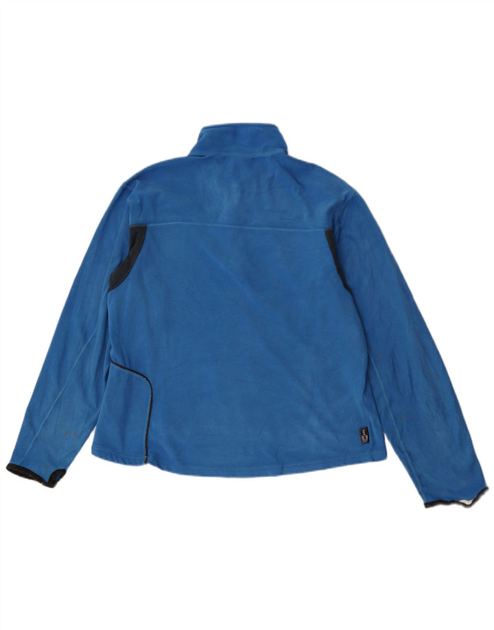 Adidas Womens Loose Fit Zip Neck Top Long Sleeve Medium Blue Polyester