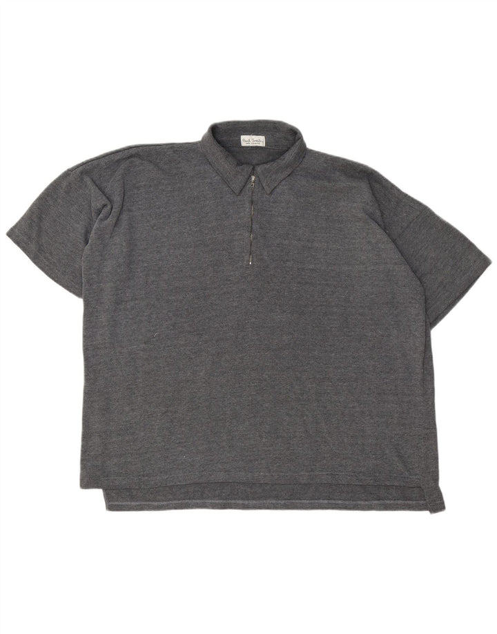Paul Smith Mens Zip Neck Polo Shirt 2XL Grey Polyester