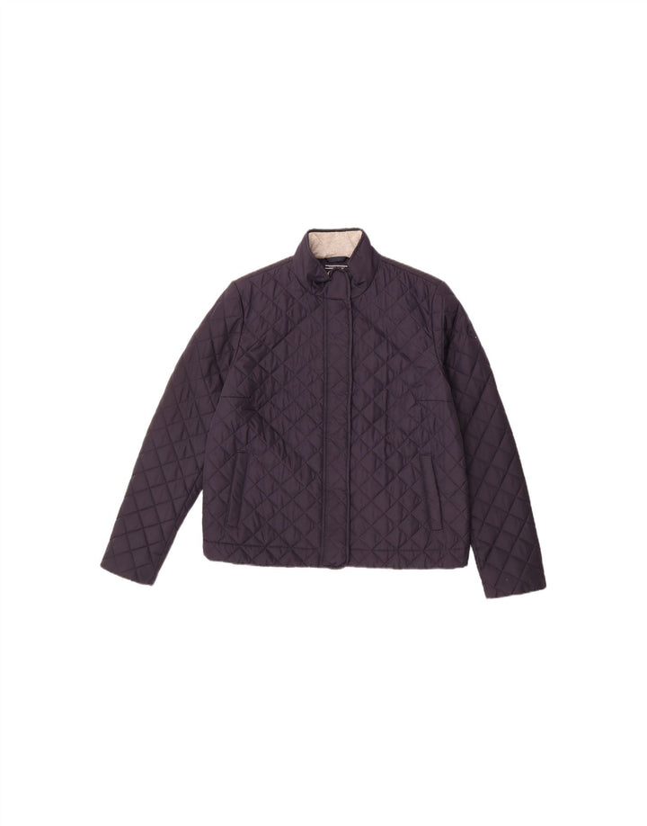 TOMMY HILFIGER Womens Quilted Jacket UK 14 Medium Navy Blue Polyester Vintage Tommy Hilfiger and Second-Hand Tommy Hilfiger from Messina Hembry 