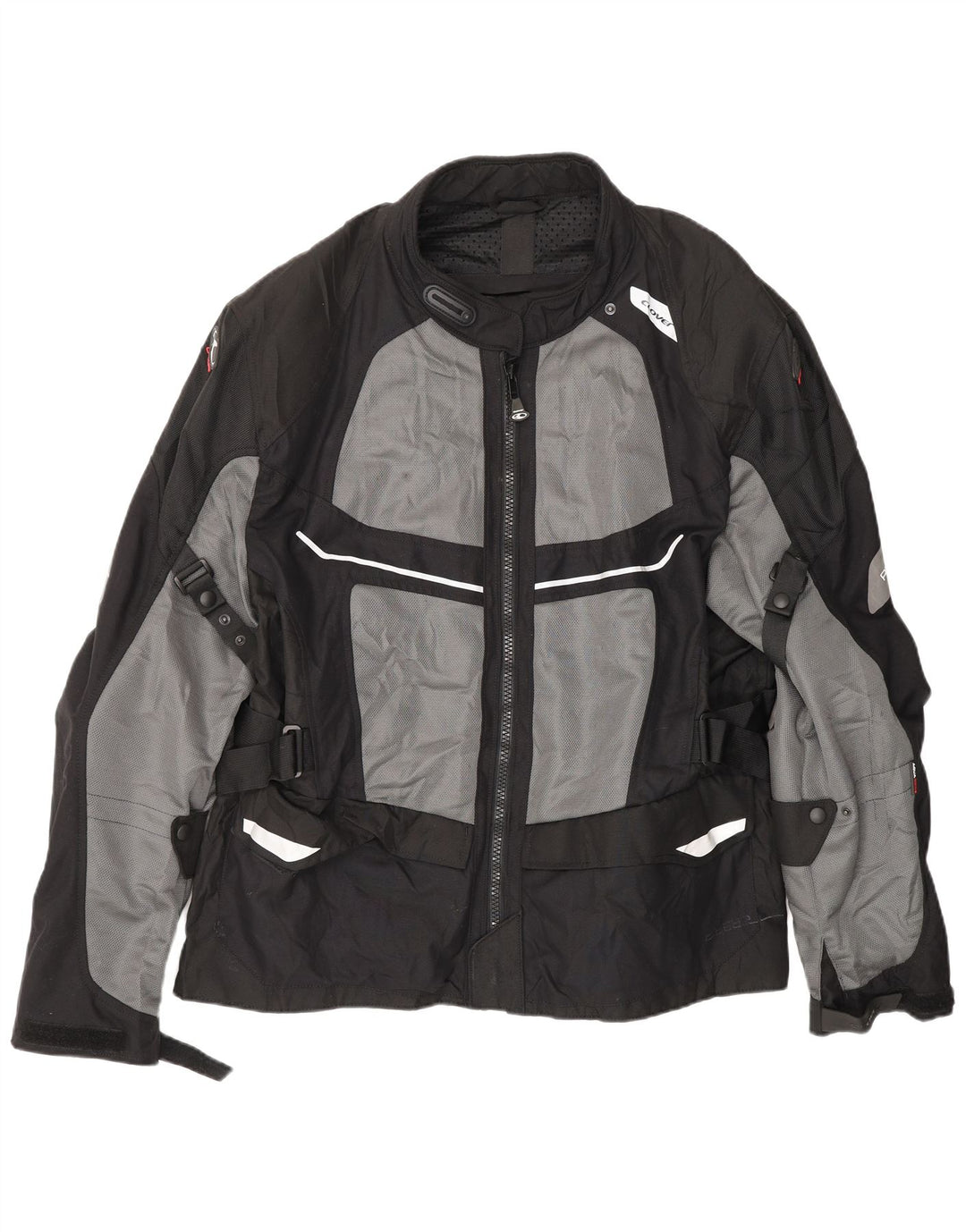 CLOVER Mens Racer Jacket UK 48 4XL Black Colourblock