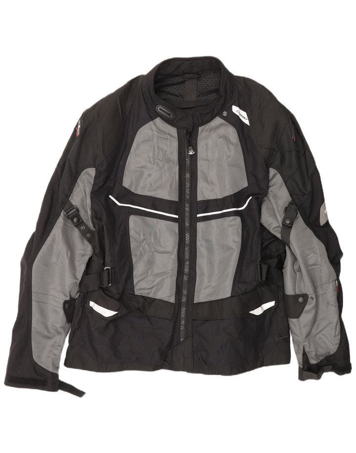 CLOVER Mens Racer Jacket UK 48 4XL Black Colourblock