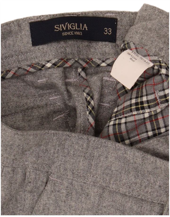 SIVIGLIA Herren Slim Cargohose W33 L36 Graue Wolle