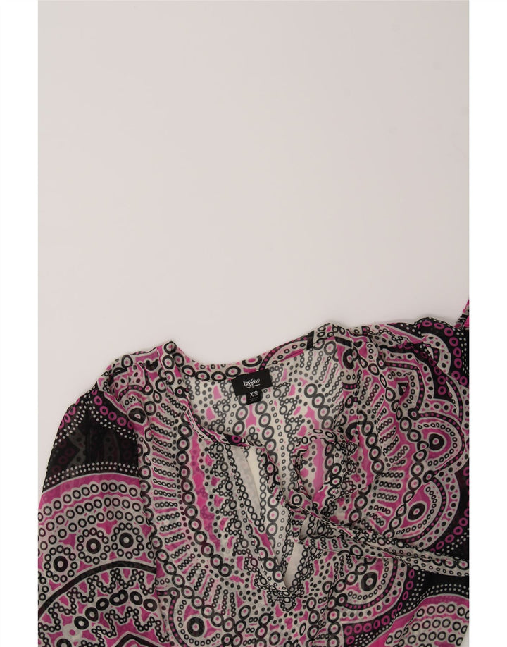 MOSSIMO Womens Oversized Blouse Top UK 6 XS Pink Paisley Vintage Mossimo and Second-Hand Mossimo from Messina Hembry 