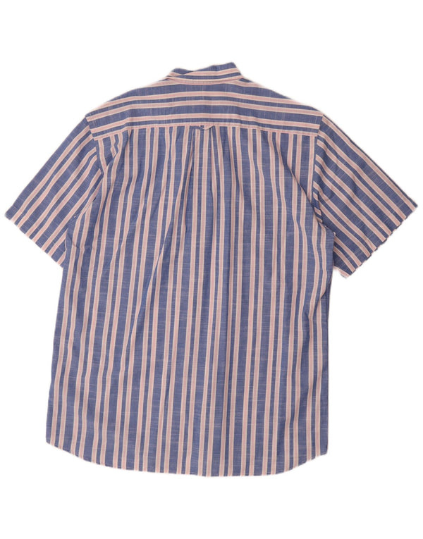 Gant Chemise à Manches Courtes Regular Fit Homme Bleu Moyen Rayé Coton