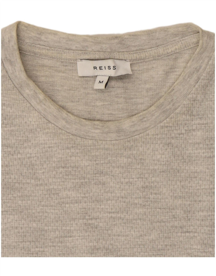 Reiss Herre T-shirt Top Medium Grey Flecked Bomuld