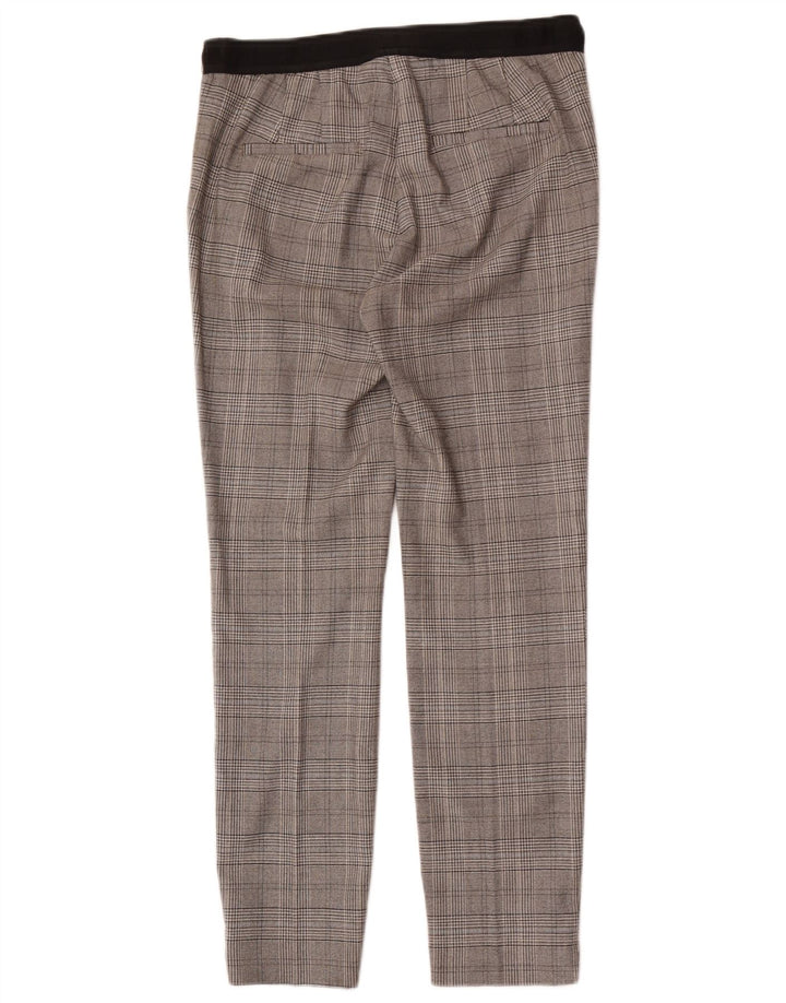 Zara Womens Slim Chino Trousers Medium W28 L28 Grey Houndstooth