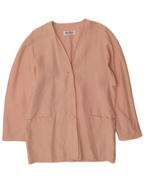 Max Mara Mens 3 Button Blazer Jacket UK 12 Medium Pink Linen