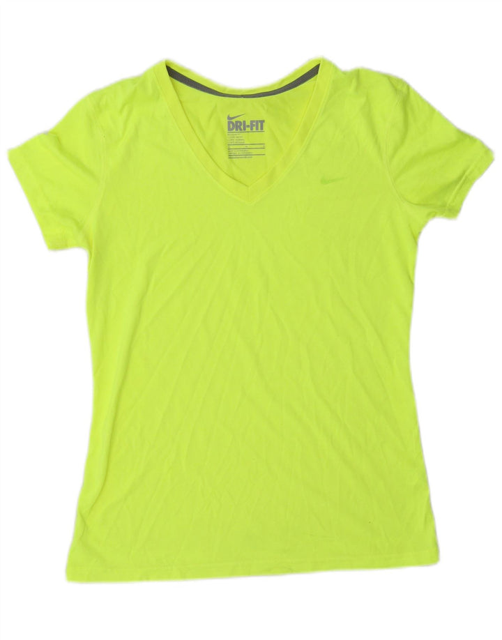 Nike Womens Dri Fit Regular T-Shirt Top UK 12 Medium Green