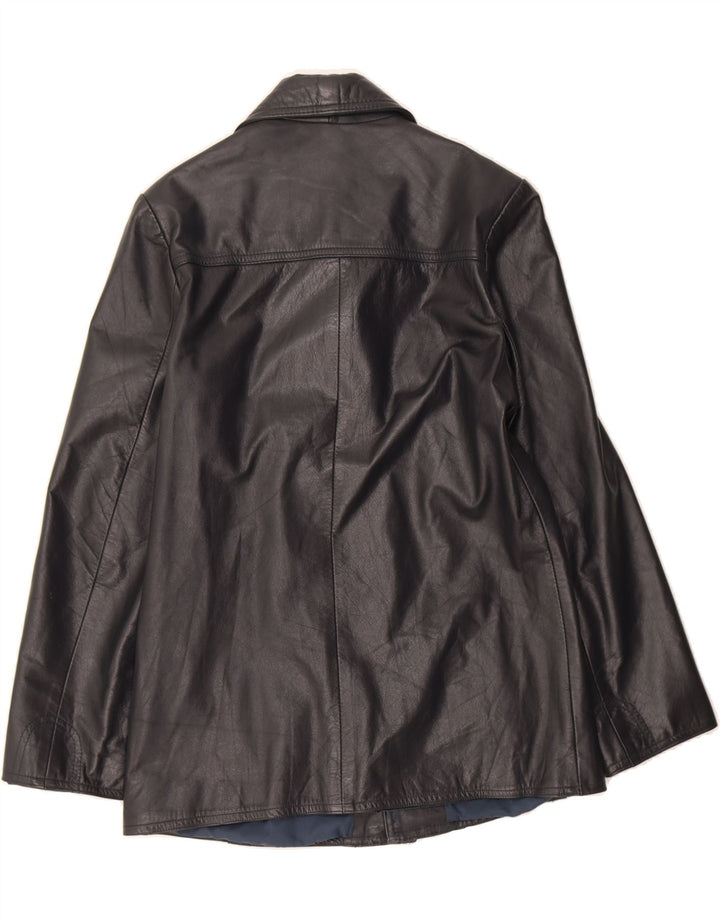 VINTAGE Mens Leather Jacket IT 48 Medium Black Leather Vintage Vintage and Second-Hand Vintage from Messina Hembry 