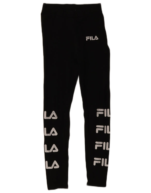 Fila női grafikus leggings UK 4 XS fekete pamut