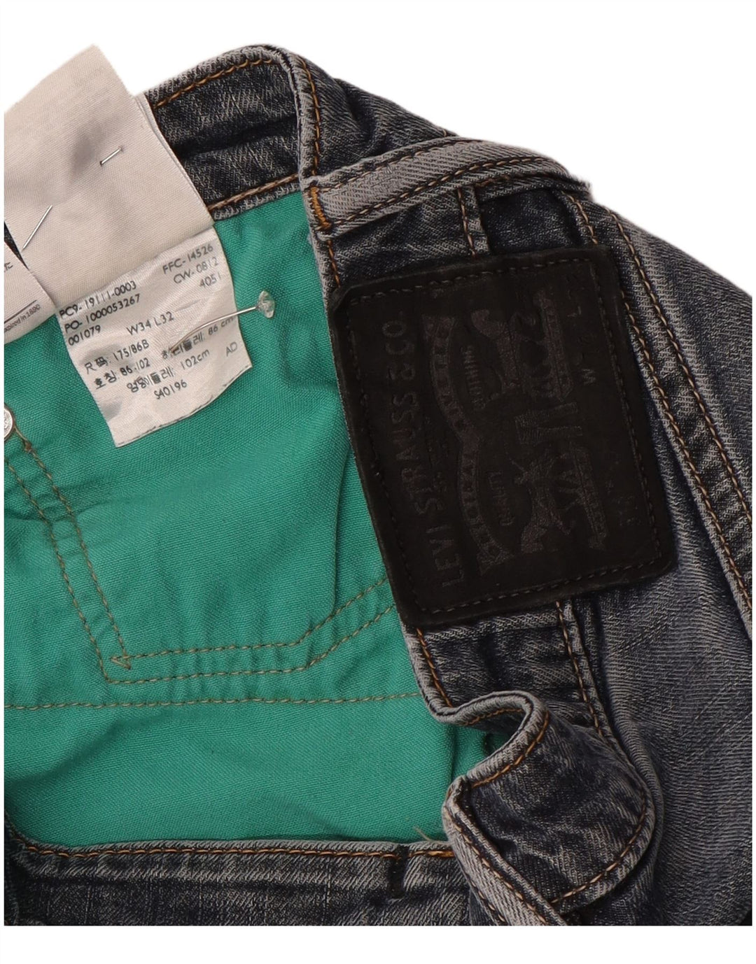 Levi's Mens 511 Slim Jeans W34 L30 Blue Cotton