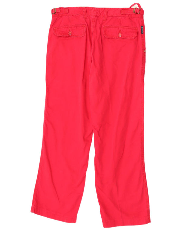 Pantaloni casual dritti da uomo Armani W34 L30 in cotone rosso