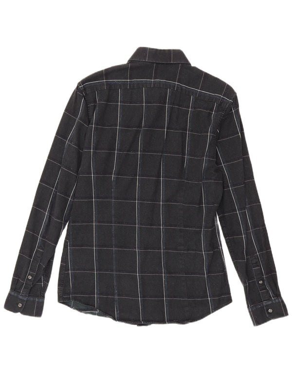 Reiss Herre Slim Fit Flanellskjorte Medium Sort Ternet Bomuld