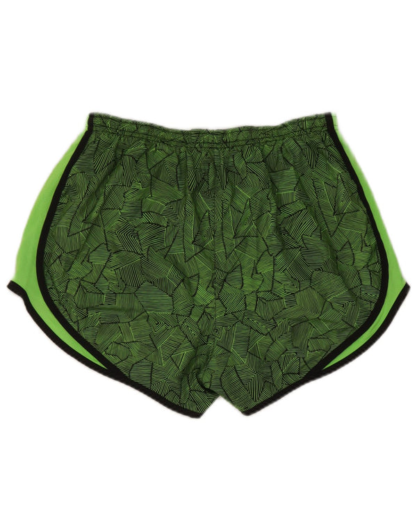 Damskie spodenki sportowe Nike Dri Fit UK 14, średni zielony geometryczny poliester