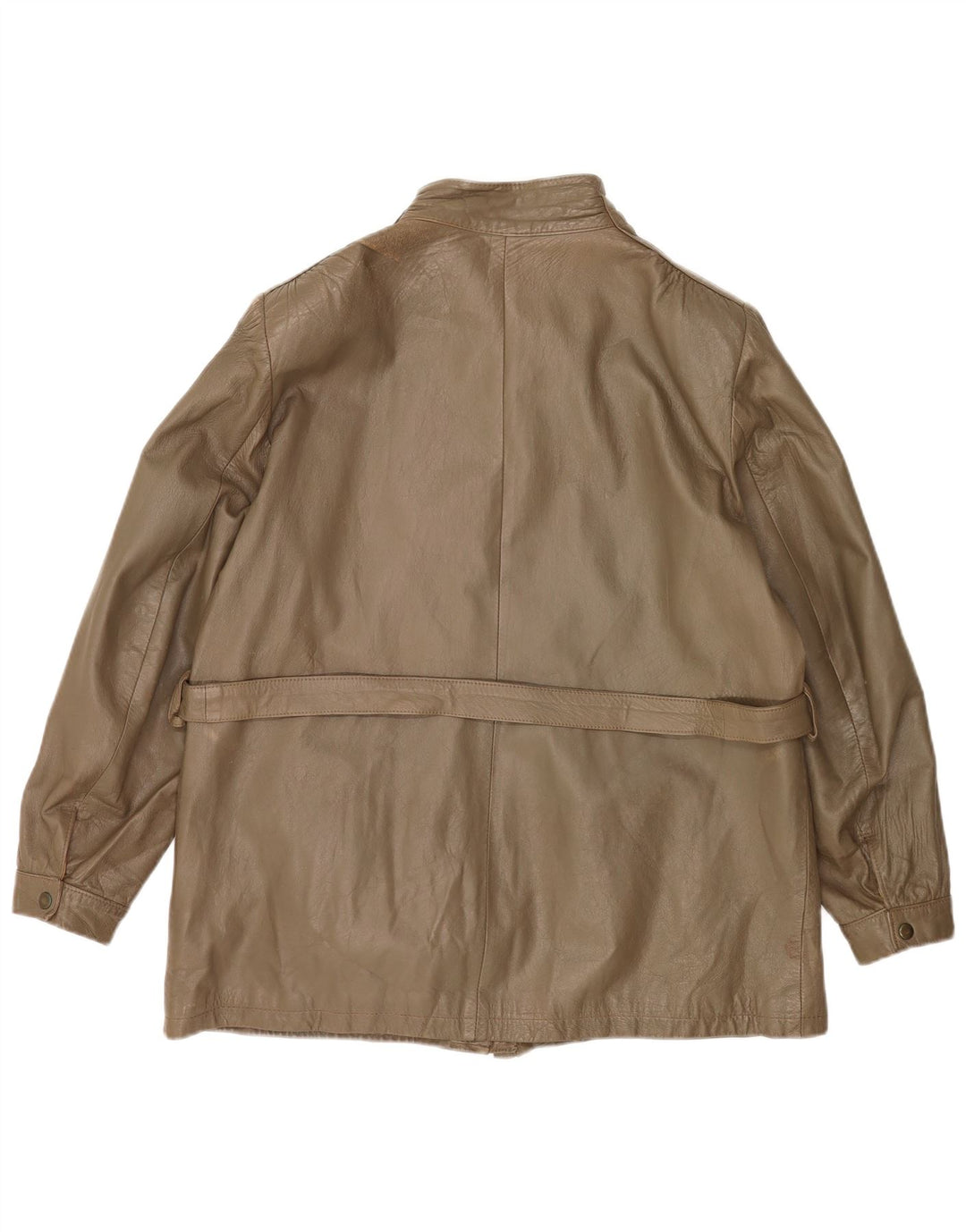 Vintage Womens Leather Jacket IT 46 Large Khaki Leather