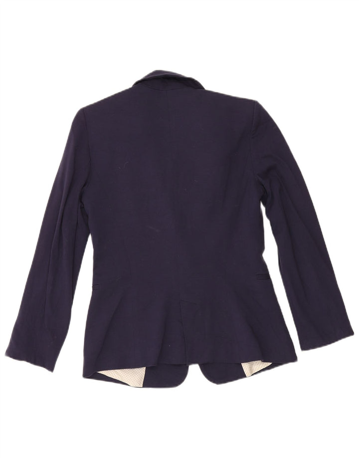 ZARA Womens 1 Button Blazer Jacket UK 10 Small Navy Blue