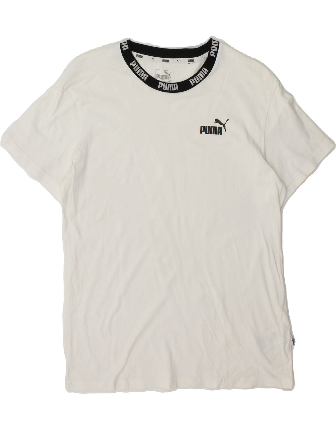 PUMA Mens Graphic T-Shirt Top Small White Cotton Vintage Puma and Second-Hand Puma from Messina Hembry 