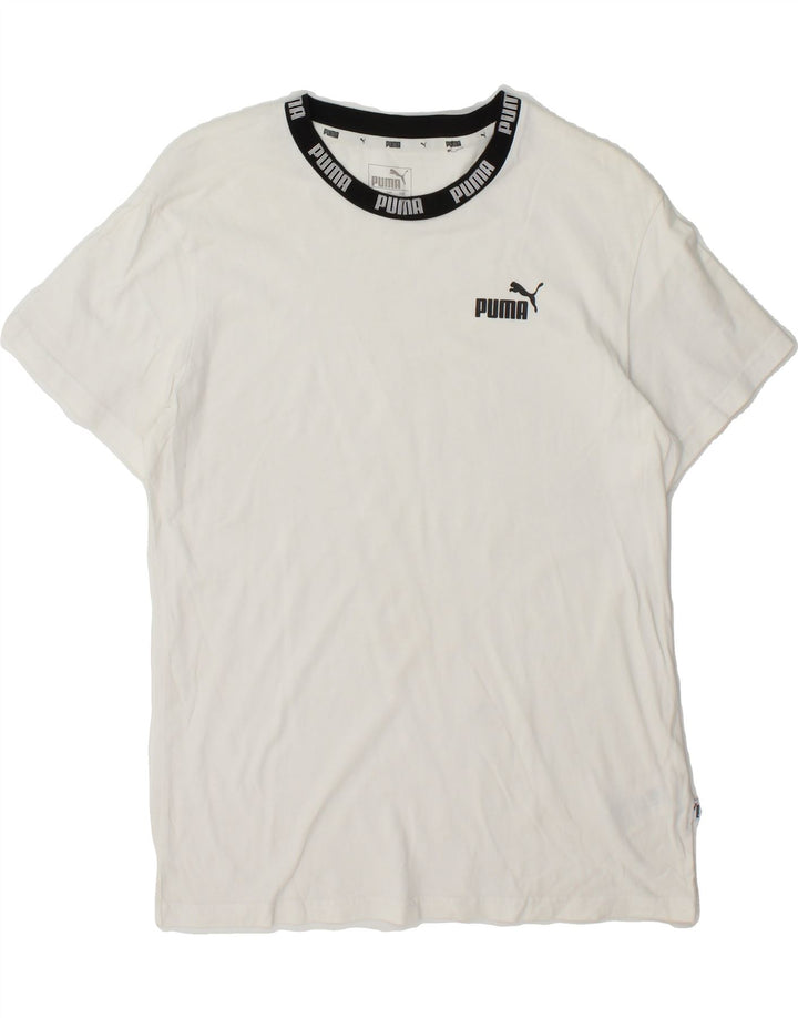 PUMA Mens Graphic T-Shirt Top Small White Cotton Vintage Puma and Second-Hand Puma from Messina Hembry 