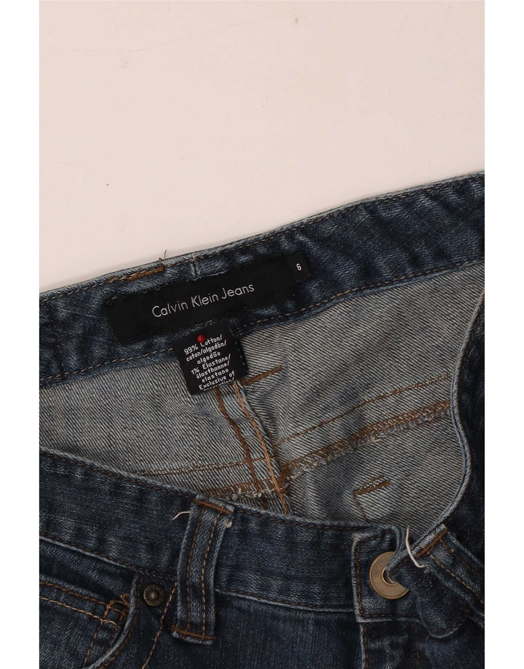 Calvin Klein Womens Bootcut Jeans US 6 Medium W30 L31 Blue Cotton