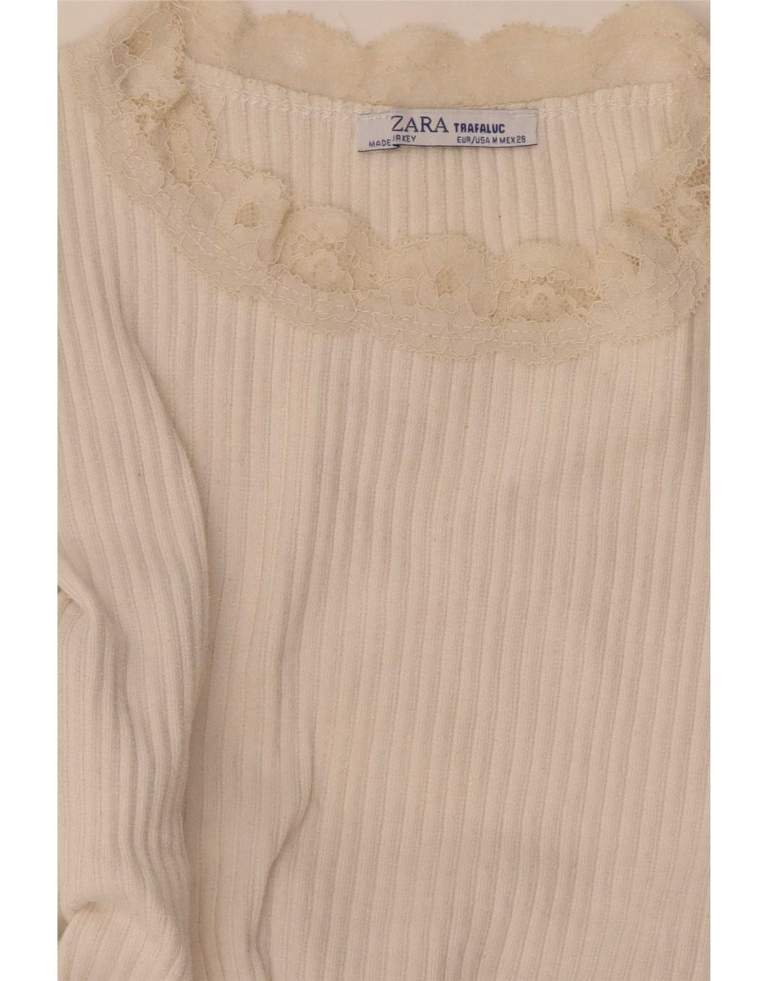 Zara Womens Crop Bluse Top UK 12 Medium White