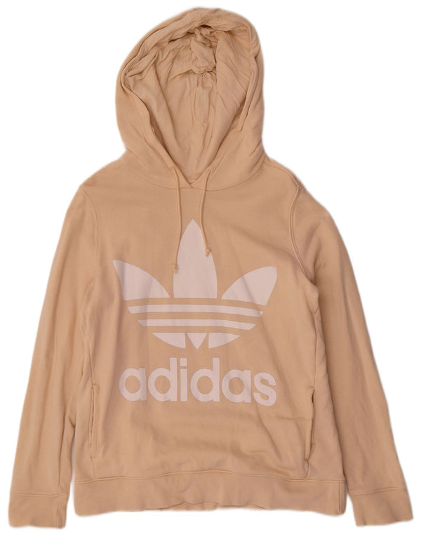 Felpa con cappuccio grafica da donna Adidas UK 12 Medion Beige Cotton