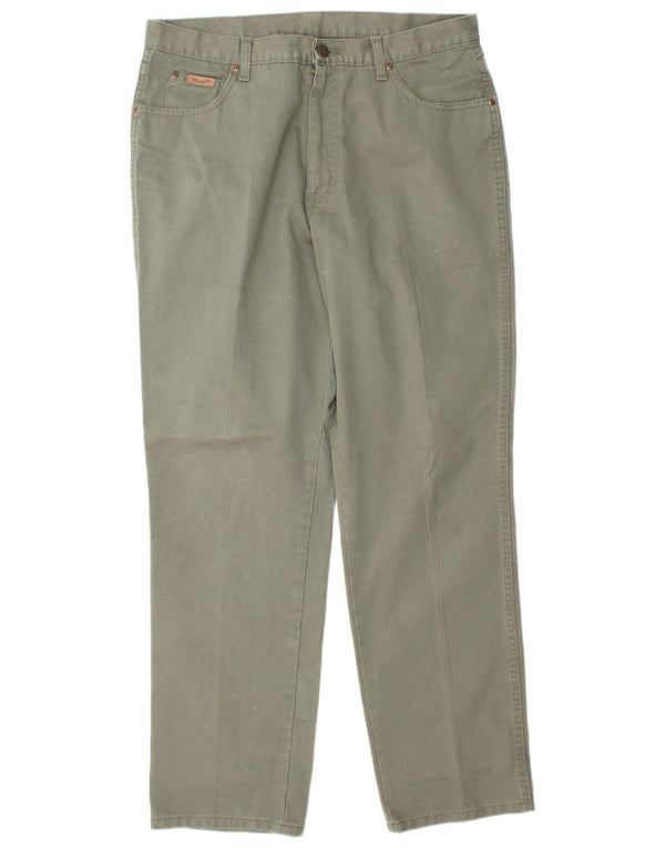 Wrangler Herre Ohio Straight Casual Bukser W36 L32 Grøn Bomuld