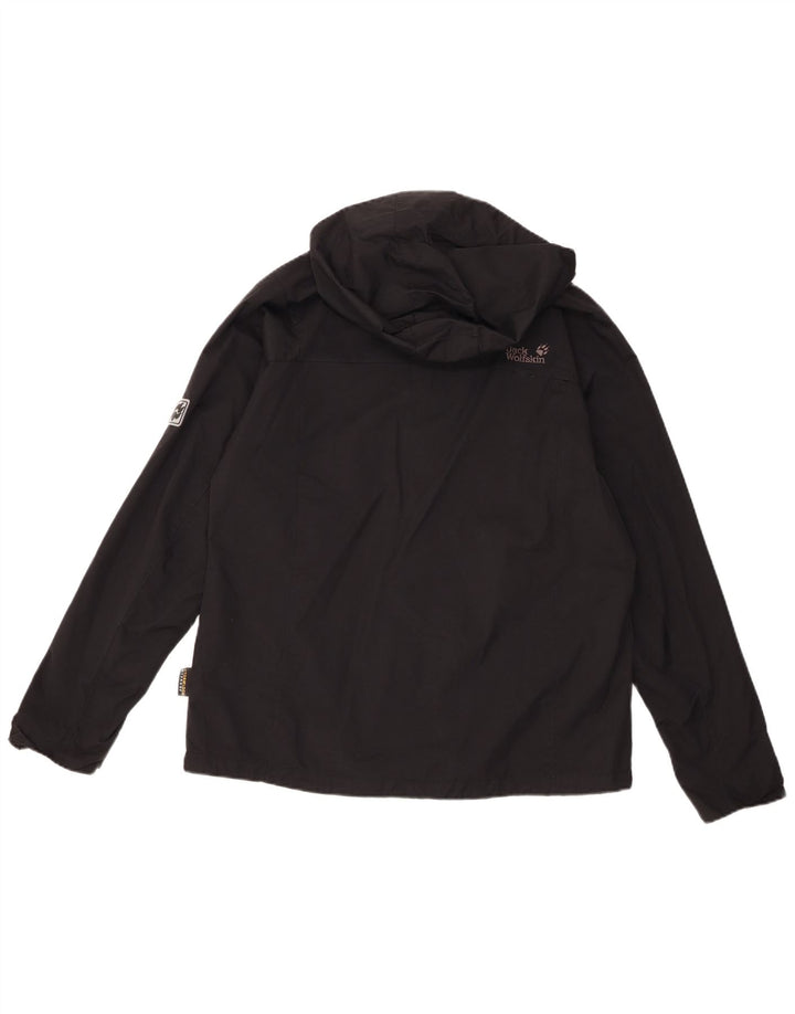 Jack Wolfskin Womens Hooded Rain Jacket UK 16 Large  Black Polyamide