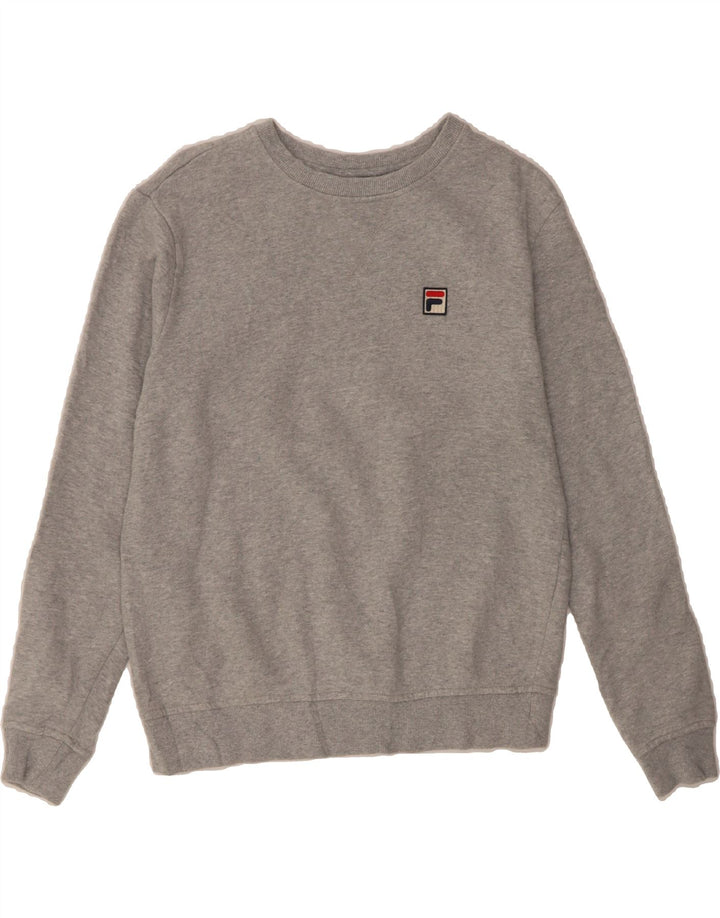 FILA Womens Sweatshirt Jumper UK 10  Small Grey Cotton Vintage Fila and Second-Hand Fila from Messina Hembry 