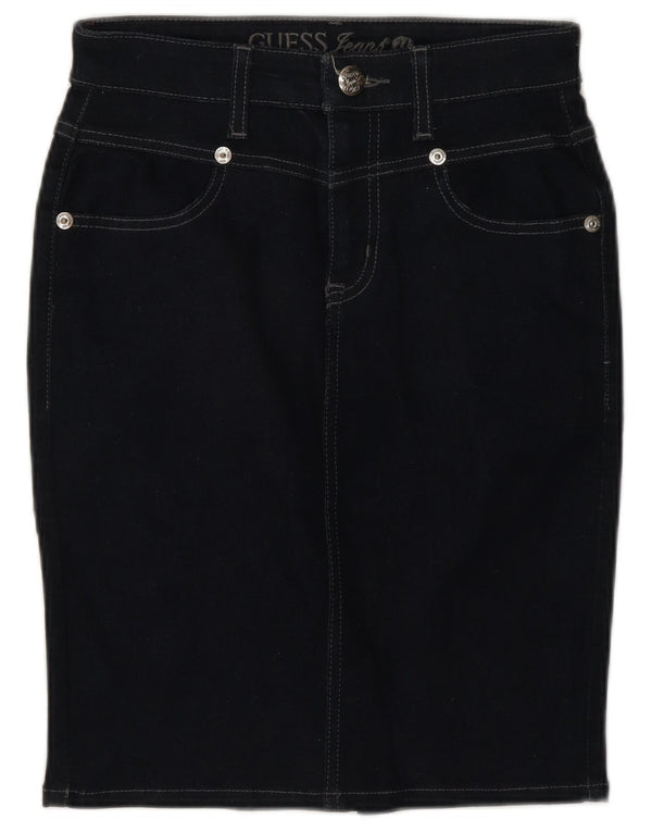 Gonna in denim da donna Guess W28 cotone blu navy medio