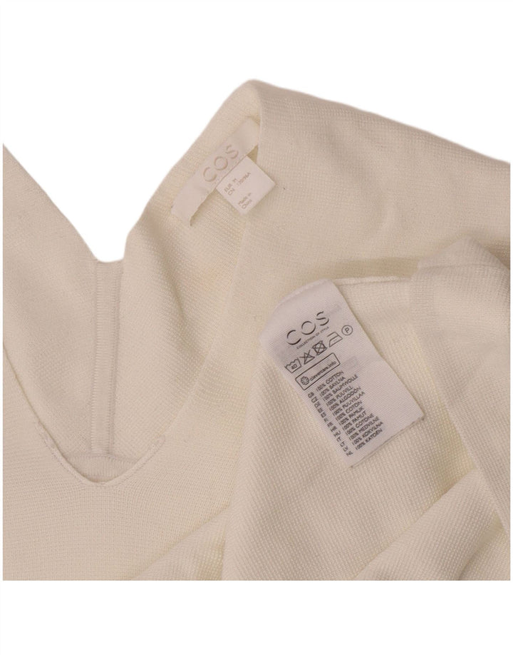 Cos Womens Top Long Sleeve UK 14 Medium White Cotton