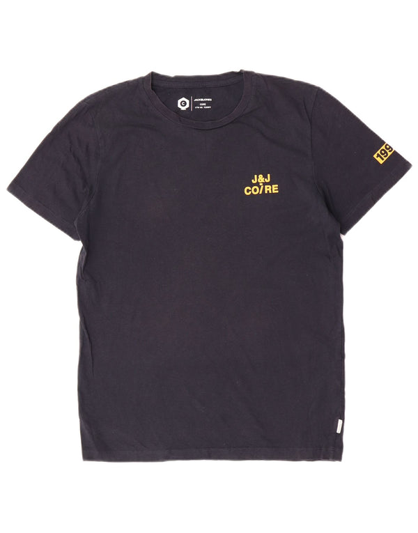 Jack & Jones T-shirt grafica da uomo Top Small in cotone blu navy