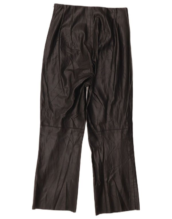 Zara Womens Crop imiteret læderbukser Små W26 L24 Sort