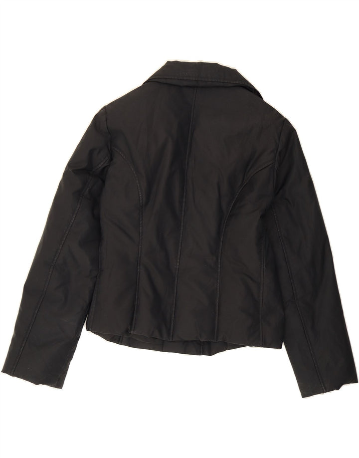 TRUSSARDI JEANS Womens Crop Padded Jacket IT 44 Medium Black Polyester Vintage Trussardi Jeans and Second-Hand Trussardi Jeans from Messina Hembry 
