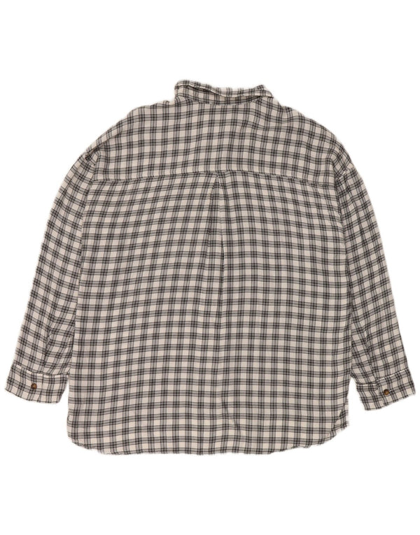 Camicia Hollister da donna oversize in flanella UK 14 Medium White Check