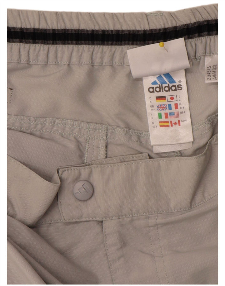 Adidas Mens Capri Trousers W32 L21 Grey Polyamide