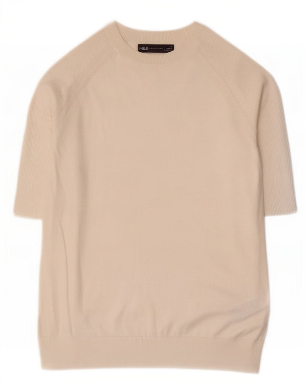 Marks & Spencer Damen-Pullover mit U-Boot-Ausschnitt, Gr. 10, Größe S, gebrochenes Weiß