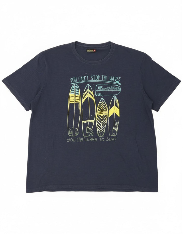 Mistral Mens Graphic T-Shirt Top 2XL Navy Blue