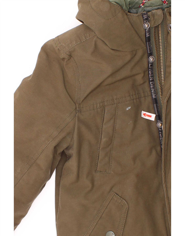 Tommy Hilfiger Boys Hooded Parka Jacket 5-6 Years Khaki Polyester