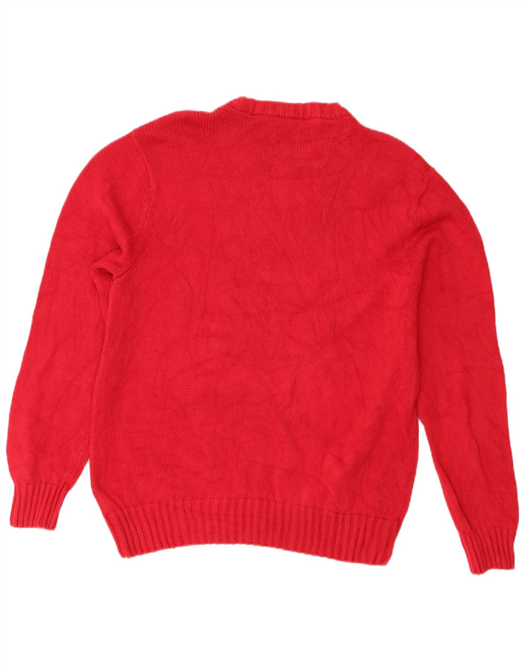 Chaps Herren-Pullover mit Rundhalsausschnitt, Größe L, aus roter Baumwolle