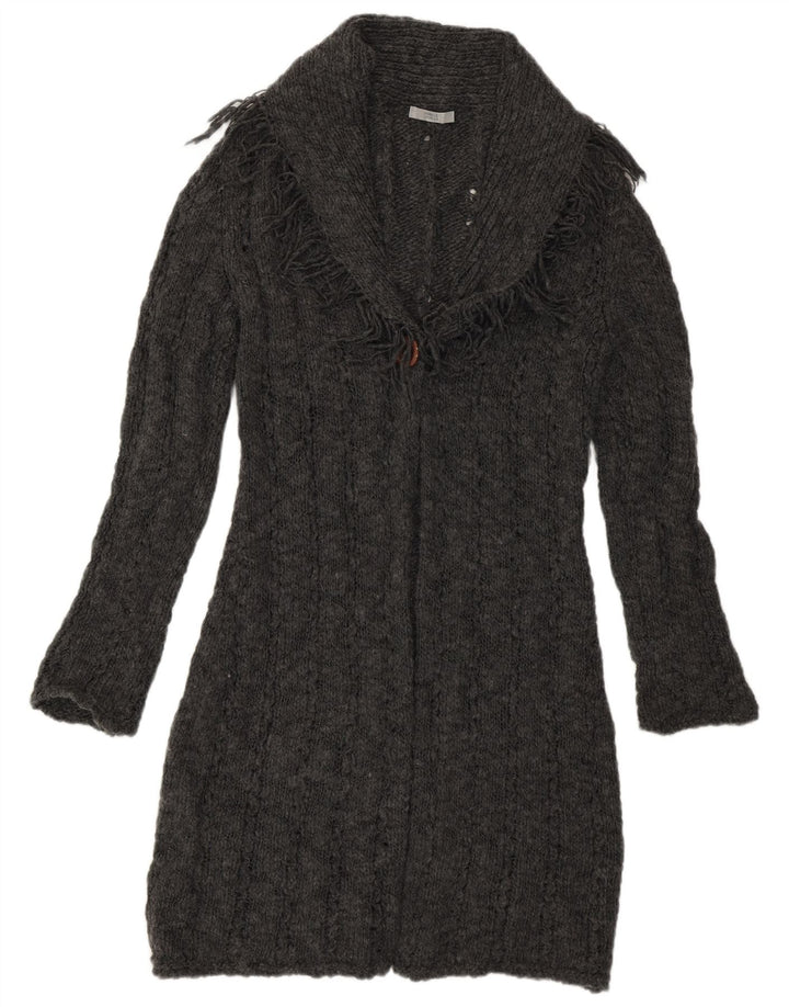 Marks & Spencer Womens Longline Cardigan Sweater UK 12 Medium Grey Acrylic