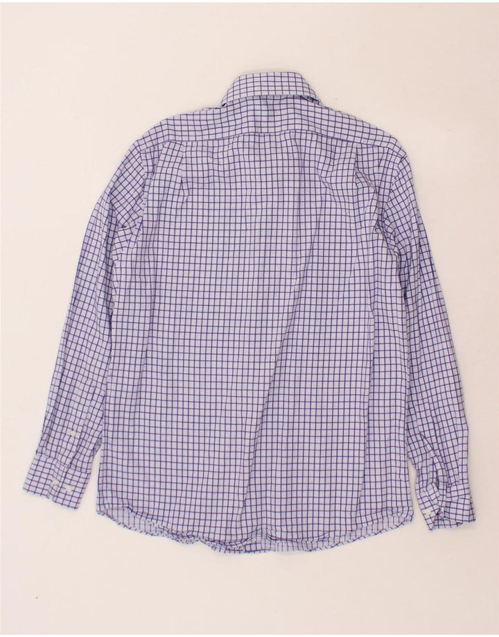 DOCKERS Mens Fitted Shirt Size 15 1/2 Medium Purple Check Cotton Vintage Dockers and Second-Hand Dockers from Messina Hembry 