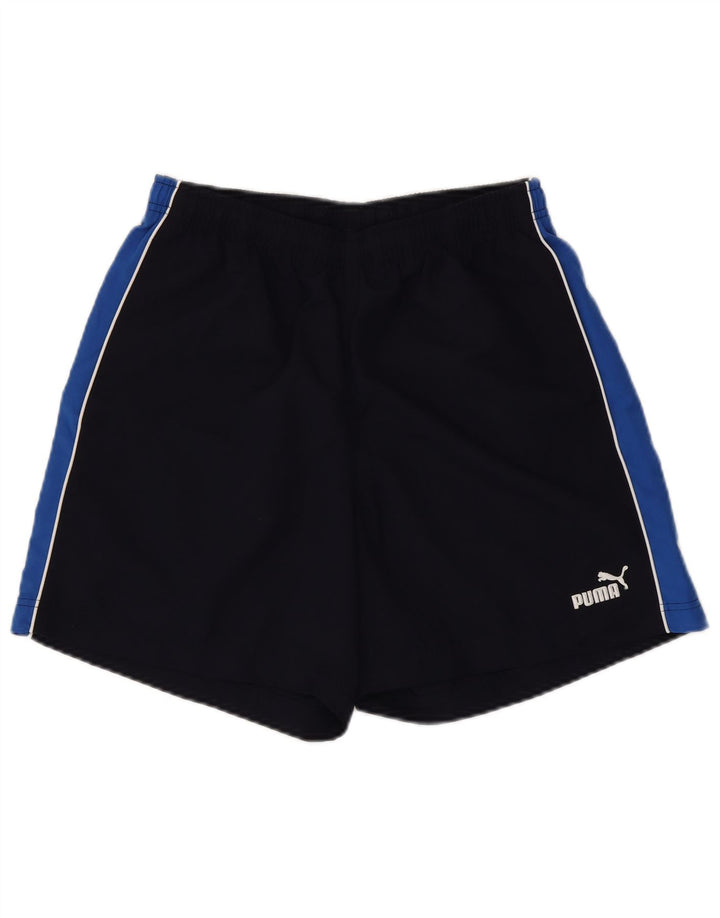 PUMA Mens Sport Shorts Medium  Navy Blue Colourblock Polyester