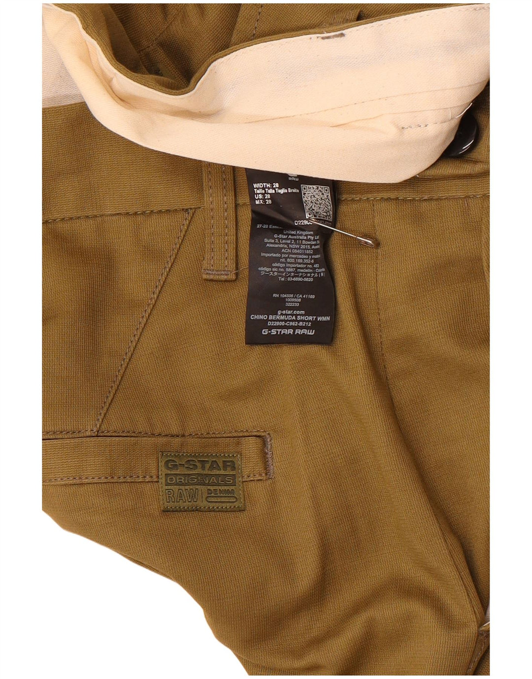 G-STAR Mens Cargo Shorts W28 Small Khaki Cotton