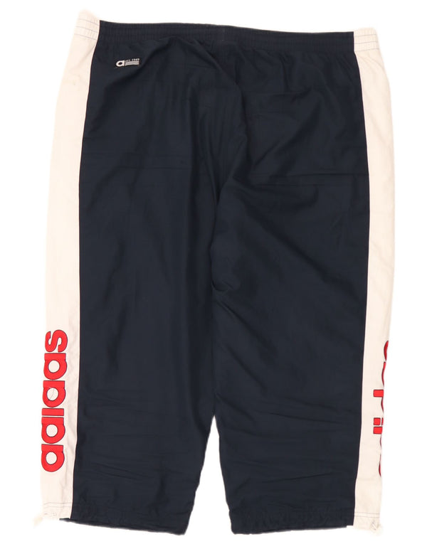 Adidas Mens Graphic Capri Tracksuit Trousers Large Navy Blue Colourblock