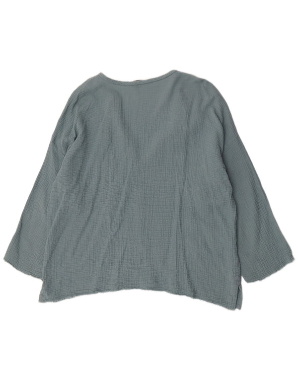 Zara Womens Oversized Tunic Top UK 18 XL Blue Cotton