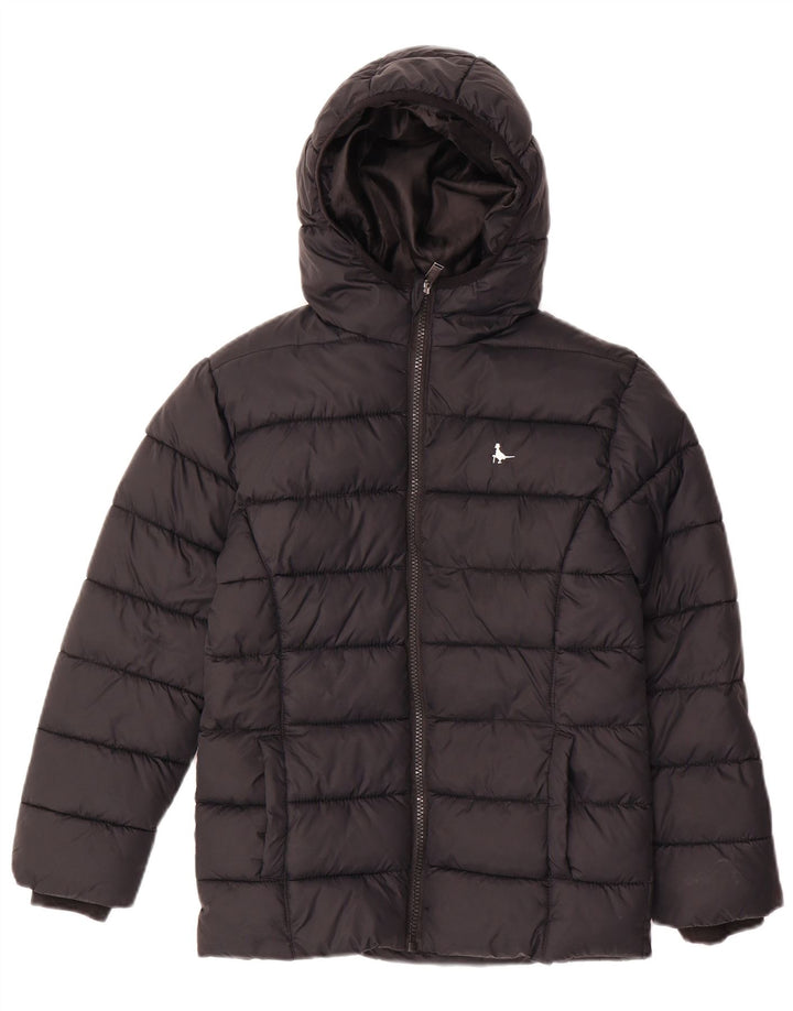 Jaqueta acolchoada com capuz para meninos Jack Wills 9-10 anos poliamida preta