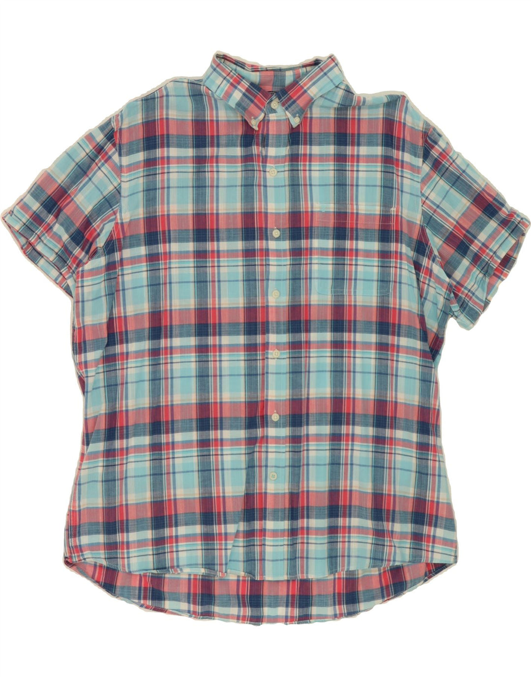 IZOD Mens Relaxed Classics Short Sleeve Shirt XL Blue Check Cotton Vintage Izod and Second-Hand Izod from Messina Hembry 
